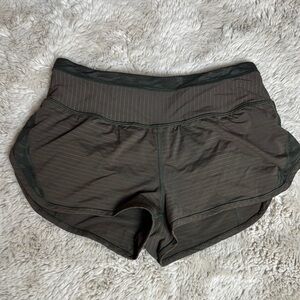 Lululemon Women's Army Green Subtle Stripe Athletic Shorts